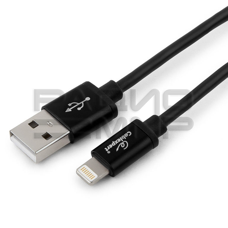 USB кабель шт.USB (A) - шт.Lightning 3,0м черный, блистер серия Silver "Cablexpert" 2