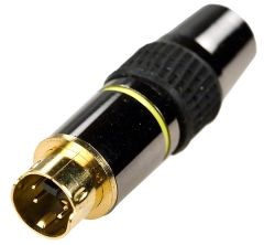 Штекер mini DIN 4 pin (SVHS) на кабель металл Gold