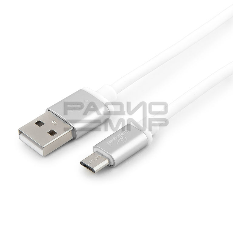 USB кабель для зарядки micro USB "Cablexpert", серия Silver, белый, блистер, 3м 1