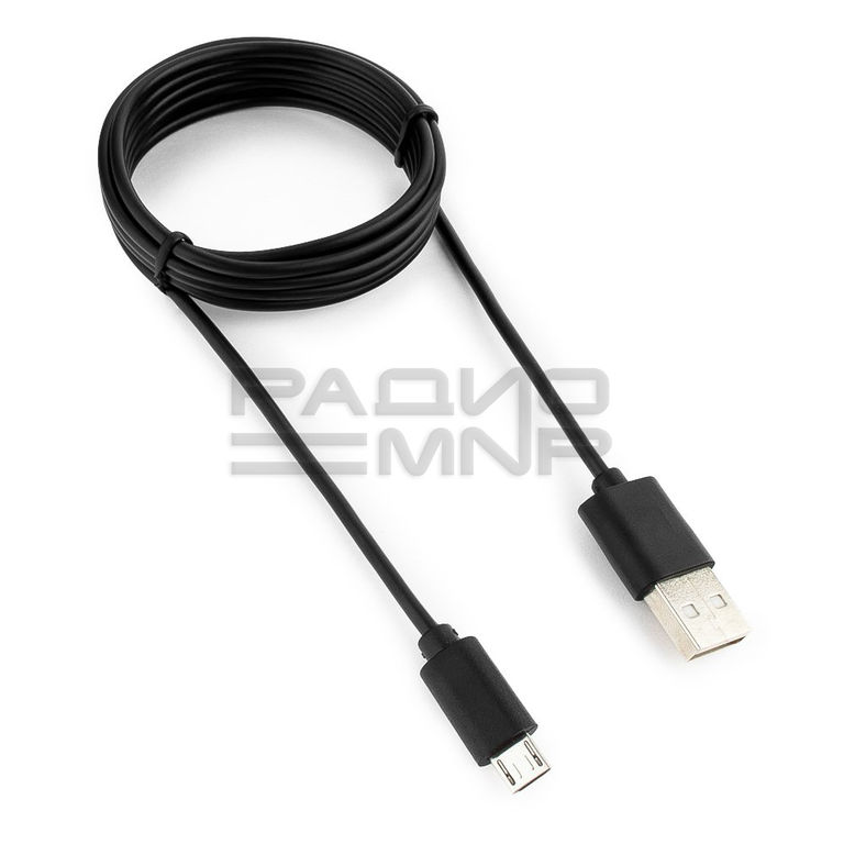 USB кабель для зарядки micro USB "Cablexpert" (чёрный, пакет) 1.8м 2