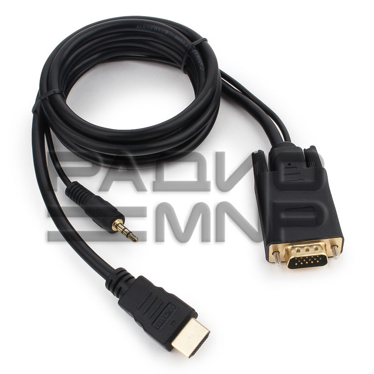 Шнур шт.HDMI - шт.VGA + шт.3,5мм 1,8м "Cablexpert" 1