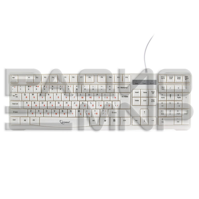 Клавиатура "Gembird" KB-8352U, USB, 105 клавиш (белый) 2