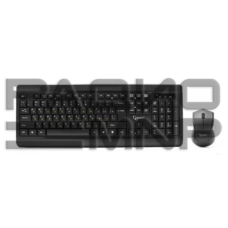 Клавиатура + мышь беспроводные "Gembird" KBS-8001, 2.4ГГц, 104 клавиши (чёрный) 2