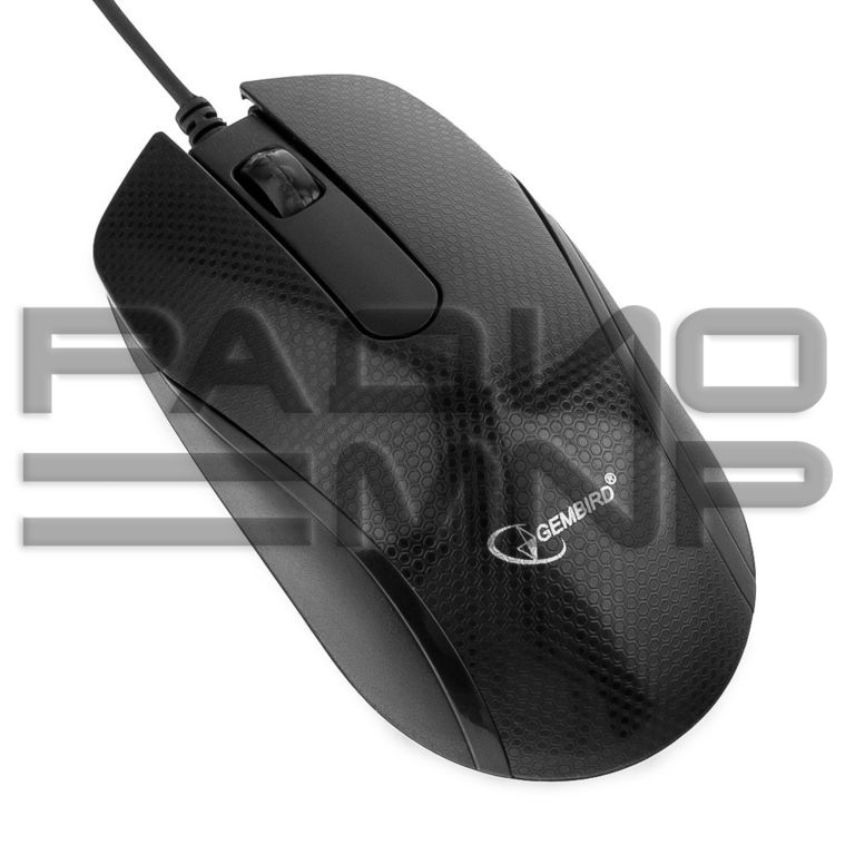 Мышь компьютерная "Gembird" MOP-105, USB, 2кн.+колесо кнопка, 1000DPI, кабель 1,5м (чёрный) 1