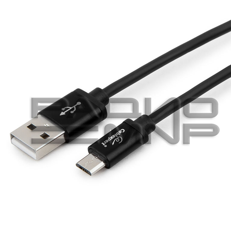 USB кабель для зарядки micro USB "Cablexpert", серия Silver, чёрный, блистер, 3м 1
