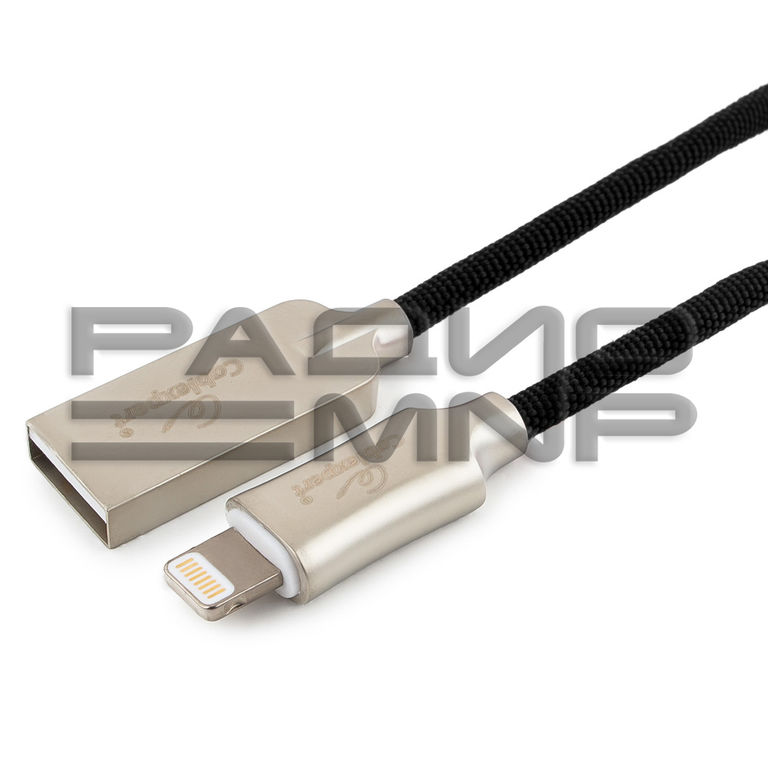 USB кабель шт.USB (A) - шт.Lightning 1,0м MFI, черный серия Platinum "Cablexpert" 1