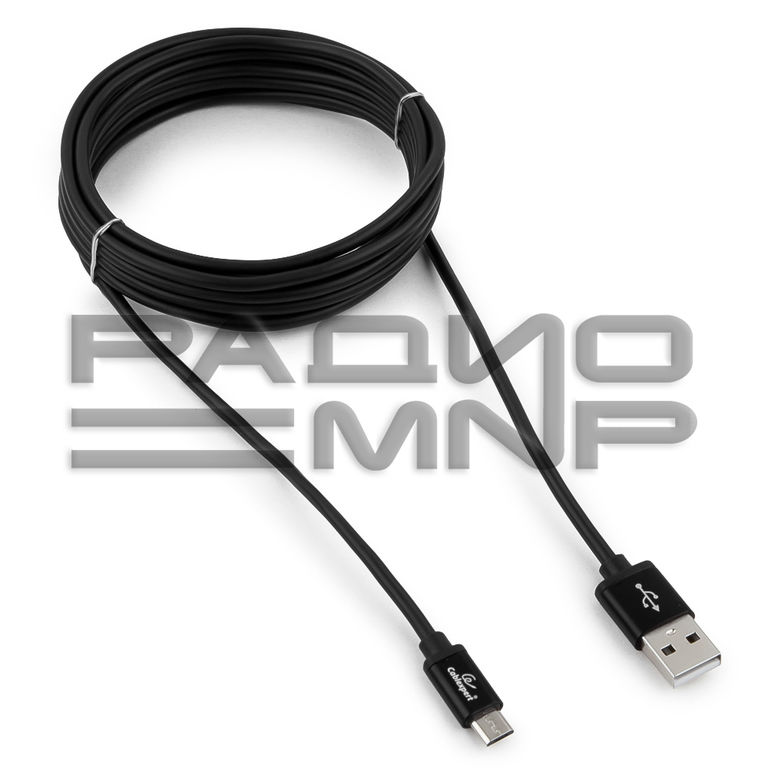 USB кабель для зарядки micro USB "Cablexpert", серия Silver, чёрный, блистер, 3м 2