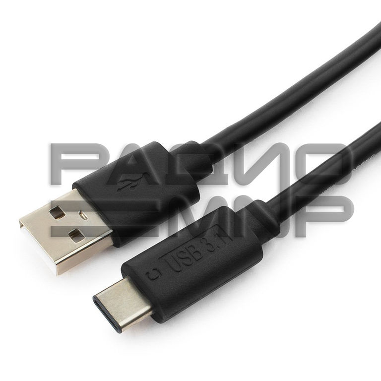 USB кабель шт.USB (A) - шт.Type-C "Cablexpert" (чёрный) 1м 1
