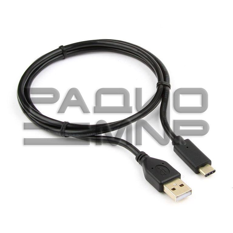 USB кабель шт.USB (A) - шт.Type-C "Cablexpert" (чёрный) 1м 2