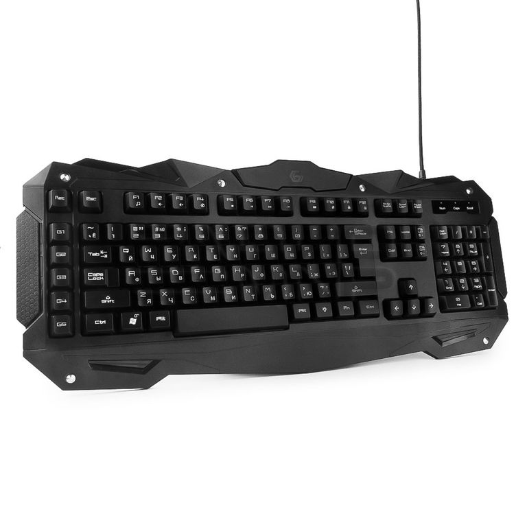 Клавиатура игровая "Gembird" KB-G200L,USB, 105кл.+ 5 клавиш, подсветка 7цветов, кабель 1,8м(чёрный) 2