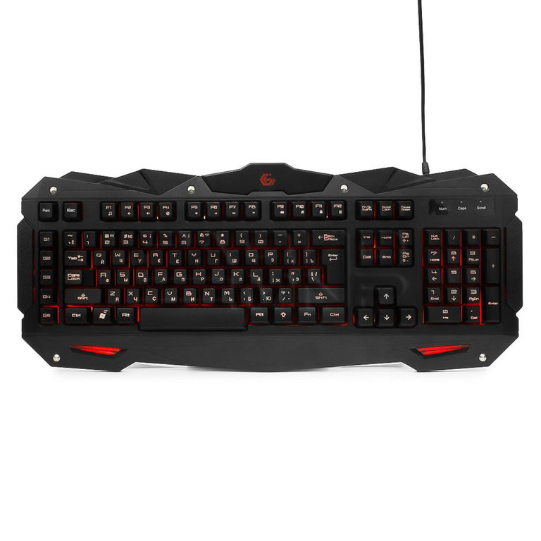Клавиатура игровая "Gembird" KB-G200L,USB, 105кл.+ 5 клавиш, подсветка 7цветов, кабель 1,8м(чёрный) 8