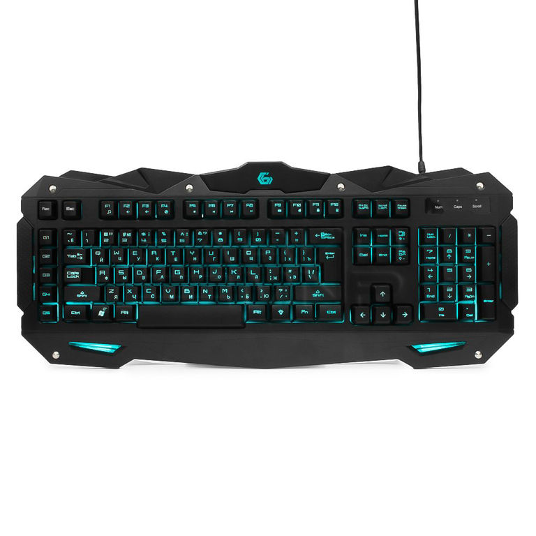 Клавиатура игровая "Gembird" KB-G200L,USB, 105кл.+ 5 клавиш, подсветка 7цветов, кабель 1,8м(чёрный) 6