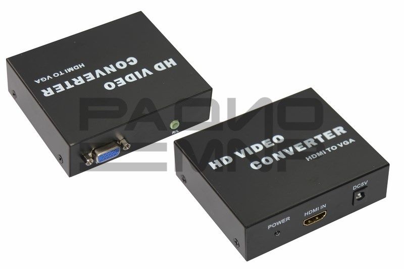 Конвертер вход гн. VGA + гн.3,5мм - гн.HDMI выход "Rexant"