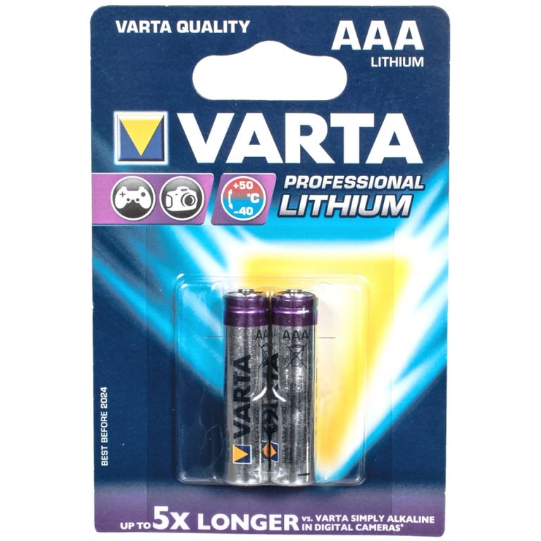 Элемент питания LR 03 Varta Professional Lithium BL-2 2