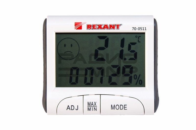 Комнатный термометр с часами и функцией будильника, влажность "Rexant" 1
