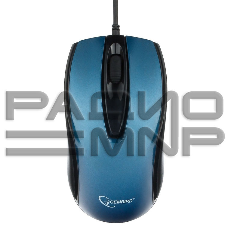 Мышь компьютерная бесшумная "Gembird" MOP-405-B, USB, 2кн.+колесо кнопка, 1000DPI, кабель 1,45м (чёрный) 1