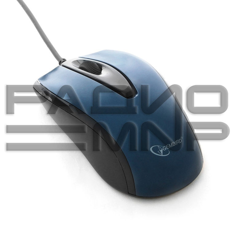 Мышь компьютерная бесшумная "Gembird" MOP-405-B, USB, 2кн.+колесо кнопка, 1000DPI, кабель 1,45м (чёрный) 2