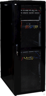 Шкаф серверный ITK Шкаф серв 48U 800х1000мм перф. двери черный (ч.1) 