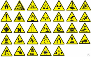 Знаки безопасности в рулонах, "Опасно Едкие и коррозионные вещества", без л 