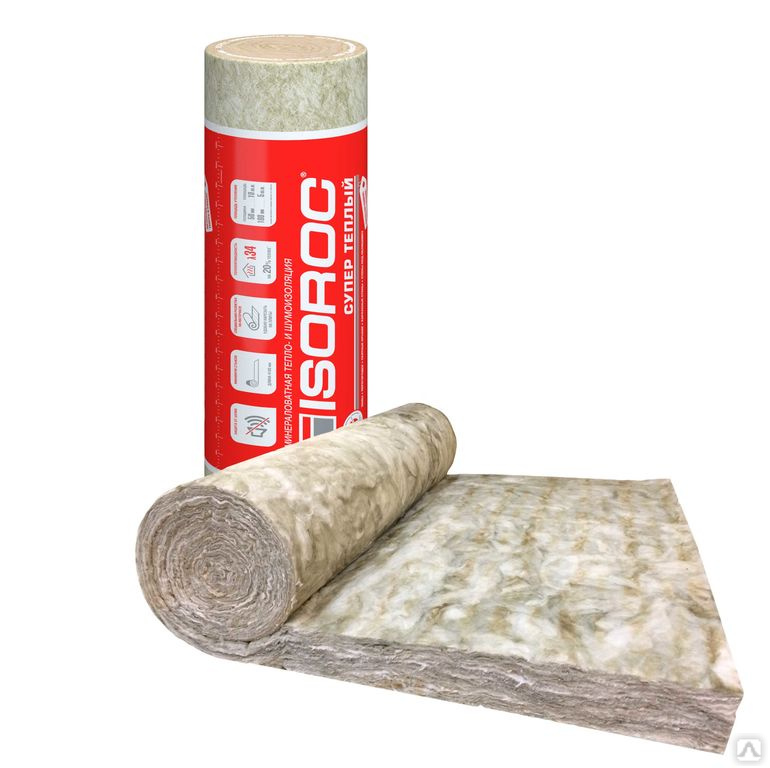 Минвата ИЗОРОК ISOROC СУПЕР ТЁПЛЫЙ РУЛОН 50х1220х4100 мм, 0,5 м3/10 м2 ...